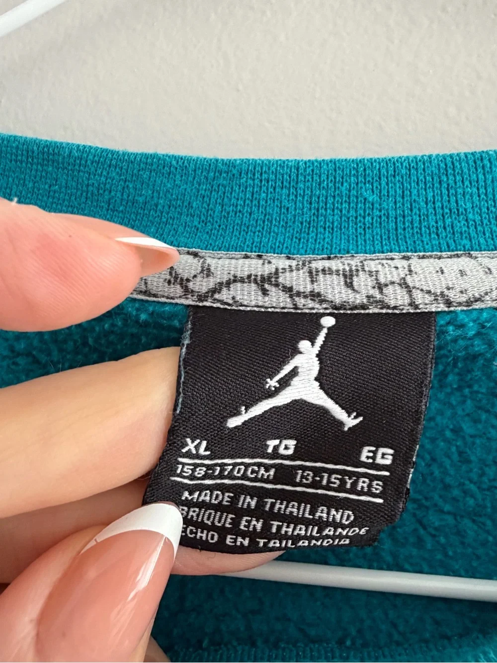 Jordan Teal & Black Crewneck Sweatshirt with Pink Accents